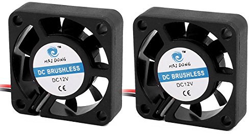 sourcing map 2pcs Ventilador de la carcasa negro de 40 x 40 x 10mm 12V 0.07A DC/disipador ventilador extractor
