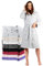 Bademantel Damen - 100% Baumwolle (350g/m²) OEKO-TEX® Zertifiziert - Morgenmantel Damen mit Kapuze, 2 Taschen, Gürtel - Grau - XS