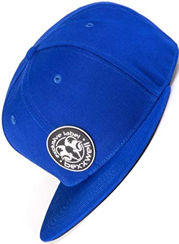 Bexxwell Snapback Cap blau mit Gummi-Patch (optimale Passform, Kappe, Blue, Gumpatch, Unisex)