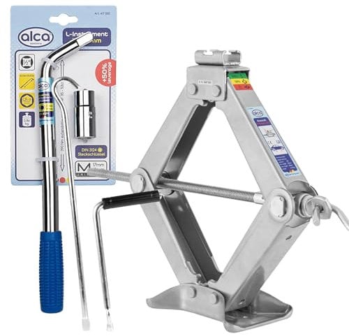 alca 1.5 Ton Scissor Jack For Car Wheel Change Set Tyre Master L Wrench Spanner Extendable 17/19mm Professional Tool Kit A436000 a417000