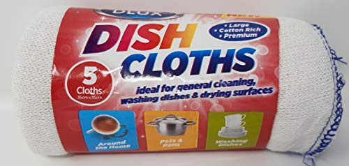 Dlux Large Stockinette Dishcloths Packs of 5/10/20 (10)