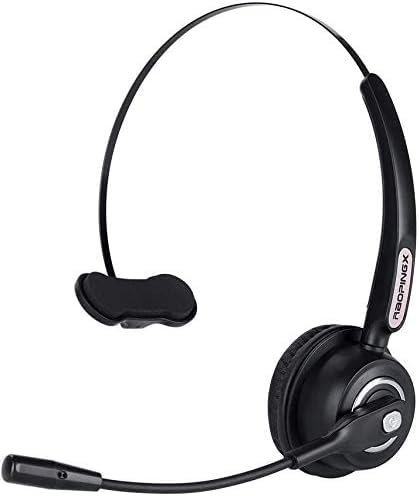 RAOPINGX Trucker Bluetooth Headset Wireless Headset with Microphone Over The Head Headphones with Noise Cancelling Sound On Ear Car Earphones Office Earpiece for Cellphone Call Center Bluetooth V5.0…