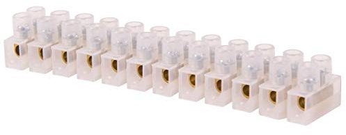 DCVOLTAGE 3A Morsetti Elettrici a Doppia Fila Terminale Vite 12 Vie Mammut Elettrico Morsettiera Elettrica 3 Ampere Bianchi per Collegamento del Cavi, Confezione da 5