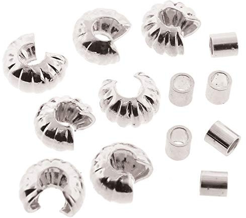 The Beadsmith Basic Elements Crimpschläuche & Well-Crimp Abdeckungen (Silber)