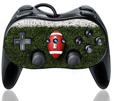DeinDesign Skin kompatibel mit Nintendo Wii Classic Controller Pro Folie Sticker American Football Sport Ball