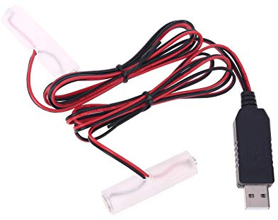 Mcbbigxw Batterie Adapter AA AAA-Batterie Eliminator Netzteil Adapter USB-Cable 2 in 1 Ersetzen Zubehör, Batterieersatz Kombination 1.5V Wandler