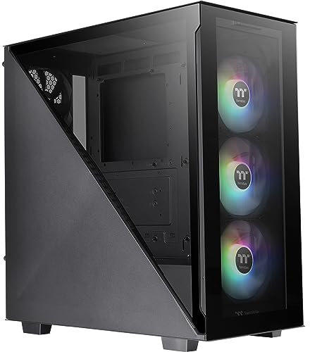 Thermaltake Divider 300 TG ARGB ATX-Midi-Tower | PC-Gehäuse | 3X vorinstallierte 120mm Lüfter | Tempered Glass | Schwarz, CA-1S2-00M1WN-01