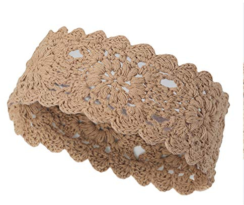 Damen Gestrickt Stirnband Mädchen Breit Strick Haarband (Häkeln Khaki),Einheitsgröße