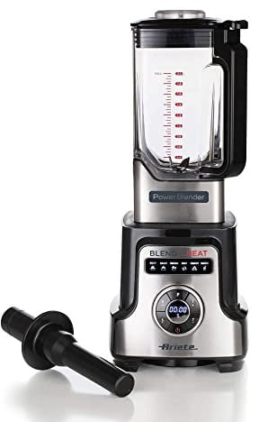 Ariete 578, Blend & Heat, Multifunktions-Standmixer, Power Blender, 2 Liter, 6 Klingen, 10 Geschwindigkeiten, 6 Automatikprogramme, EK1, 2000 Watt, Edelstahl