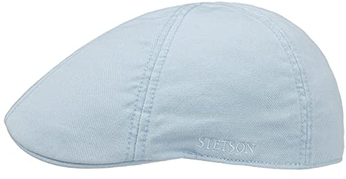 Stetson Texas Cotton Flatcap mit UV Schutz 40+ - Schirmmütze aus Baumwolle - Unifarbene Mütze Frühjahr/Sommer hellblau L (58-59 cm)