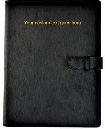 Arpan Personalisierter Text 36 Taschen A4 Präsentationsmappe Ringbuch Dokumentenmappe Präsentationsbuch Portfolio Professionelle Konferenzmappe Kunstleder (schwarz)