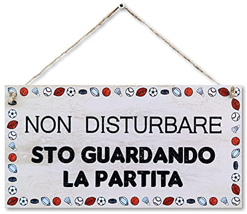 CARISPIBET Non disturbare | segni decorativi targhe decorative per soggiorno decorazioni d'interni regali per lui regole della stanza gli sport calcio ornamento da appendere 15 x 30 cm