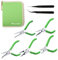 SPEEDWOX 5Pcs Mini Pliers Set with Case Include Flat Nose Pliers Round Nose Pliers Bent Nose Pliers Diagonal Pliers Long Nose Pliers with 2 Tweezers for Making Crafts, Repairing Electronic Devices