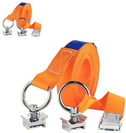 Safetytex Klemmschlossgurt 250kg mit Singlefitting - Spanngurt 5m x 25mm für Airlineschiene - Ratschengurt Zurrschiene 250 dan - Zurrgurt 2-teilig - Sicherer Transport (2 Stück)
