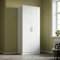 ELEGANT Modern High Gloss Soft Close 2 Doors Wardrobe with Metal Handles Includes a removable hanging rod and storage shelves, White
