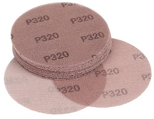 Kcmell 20 dischi abrasivi a rete da 150 mm, grana 320, 15,2 cm, con gancio e anello, senza polvere, anti-blocco, carta vetrata affilata a lunga durata, per auto, legno, mobili, pavimenti in pietra