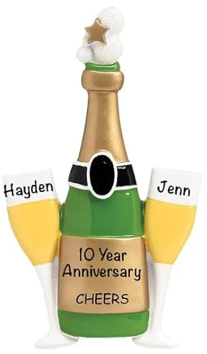 Personalised Wedding Ornament 2025 – Fast & Free 24h Customisation – Couple Christmas Ornaments for Tree – Custom Gift Wrapped Cheers Champagne Keepsake for Newly Weds