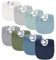 Konssy Musselin-Baby-Lätzchen, 8 Stück, Baumwolle, für Jungen und Mädchen, 8 einfarbige Farben, Set zum Zahnen und Sabbern (Blue)