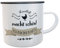 Kilala Emaille-Becher Huhn Landkind Spruch Landluft macht schön Emailletasse Dorfkinder Blechtasse Hühner Landfrauen (Landluft/Huhn)