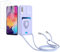 Kaslly Case für Samsung Galaxy A30S/A50S/A50 Handykette Hülle+[2 Schutzfolie Glas],Slide kameraschutz,Silikon Handyhülle zum Umhängen Kette,Kartenfach-Violett