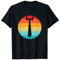 Krawatte Silhouette Retro Vintage Sonnenuntergang 70er 80er Jahre Used-Look T-Shirt