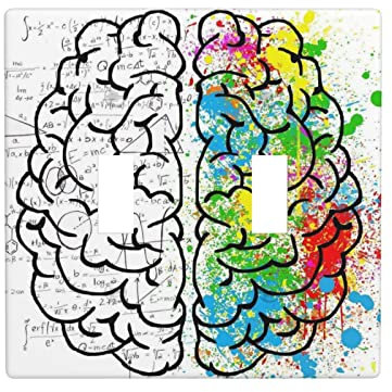 Geometrie Gehirnbild mit Wissenschaft Duplex Kippschalter Dekorative Wandpaneel, Standardgröße Wohnkultur Wandpaneel 11,4 cm X 11,4 cm