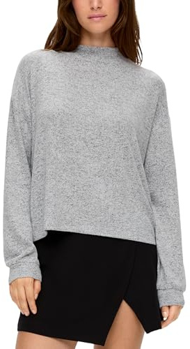 s.Oliver Q/S by Damen Langarmshirt mit Stehkragen Grey S