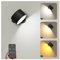 Feallive Applique Murale Interieur, Lampe Murale avec Télécommande à Gradation et Batterie Rechargeable, Commande Tactile, 3 Niveaux de Luminosité, 3 Modes de Couleur, Rotation à 360° (Noir)
