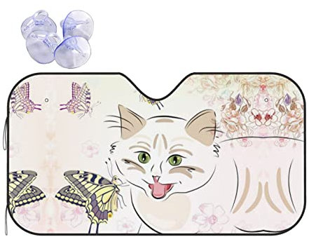 Parasol plegable para parabrisas de gato, para coche, para ventana delantera, para mantener el vehículo fresco