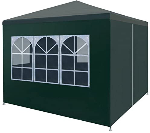 Partyzelt, JUNZAI Festzelt, Pavillion, Bierzelt, Garten Party Zelt, Gartenzelt, Grillpavillon, 3x3 m Grün