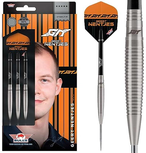 BULL'S Geert Nentjes Steel Darts | 80% 23g Steeltip Darts | Professionelle Dartpfeile für jeden Spieler