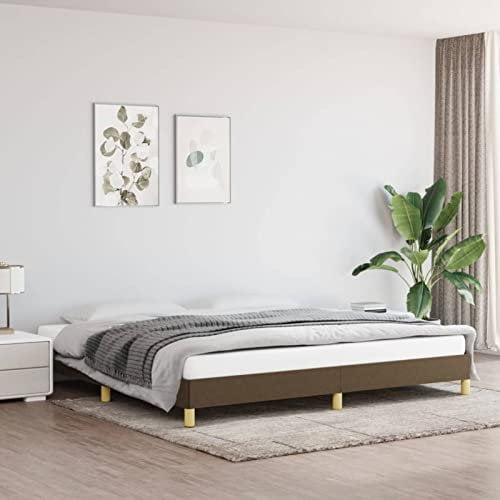 Festnight Polsterbett Futonbett mit Lattenrost Doppelbett Einzelbett Jugendbett Bettgestell Stoff Dunkelbraun 200 x 200 cm