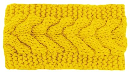 axy Damen Strick Haarband Winter Stirnband, Headband gestrickt Haarbänder HBW2 (Gelb)