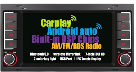 Autoradio Für VW Touareg Transporter T5 Multivan Radio Bildschirm Eingebautes Wireless Carplay Android Auto Navi Mit Bluetooth DSP Subwoofer Lenkradsteuerung AM FM RDS 7 Zoll Touchscreen IPS Display