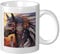 Peiyeety Keramik-Kaffeetasse mit Horde-Muster, 340 ml, großes Fassungsvermögen, für Büro und Zuhause
