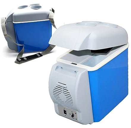 GLEAVI 12v Refrigerador Portátil Función De Enfriamiento y Calefacción Para Exteriores Vehículo y Viajes Bajo Consumo Energético Diseño Compacto y Fácil De Transportar Color Azul