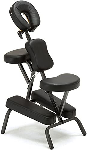 WQZStar Tragbarer klappbarer Massagestuhl, Schönheitsbett-Salonstuhl, belastbar bis 330 Pfund für Physiotherapie-Tattoos (schwarz)