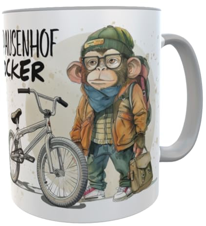 Tasse Schulkind 2025 personalisierte Becher Geschenk Einschulung Mädchen Junge Befüllung Zuckertüte (Affe)