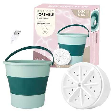 Lavadora portátil - Lavadora plegable de 10 litros, Lavadora recargable | Lavadora plegable pequeña e inteligente con modo ultrasónico, lavadora alimentada por USB para campos