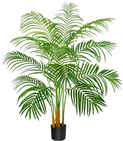 Palmier Artificiel Arnusa en Pot 150cm, Plante Artificielle Areca Interieur, Arbre Artificiel Décorative pour Salon Balcon Chambre Bureau (Pot Noir, 150cm)
