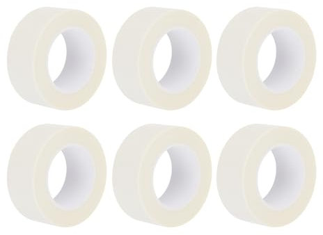 sourcing map Lot de 6 rouleaux de ruban de masquage blanc de 2,5 cm de large et 13,1 m de long pour la maison, le bureau, l'entrepreneur commercial, peinture propre et anti-goutte