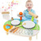 LZDMY Schlagzeug Kinder, 9-in-1 Xylophon Trommel Musikinstrumente für Kinder ab 1 2 3 Jahr, Baby Montessori Holzspielzeug Windspiel für Geburtstag Ostern Weihnacht Geschenk Mädchen Junge Kleinkinder