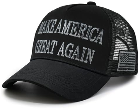 Dark MAGA Hat Trump Black Hat 2024 Make America Great Again Hat Donald Trump Merchandise Trucker Cap, Schwarz 4, 7 1/8-7 3/4