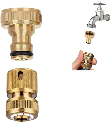 Messing Schlauch Steckverbinder Garten Schlauch Steckverbinder,Gewinde einfach verbinden Hahn Adapter, 1/2 Zoll Schnellverbindung Garten Schlauch Fittings, Garten 3/4 Hahn Schlauch Steckverbinder Kit