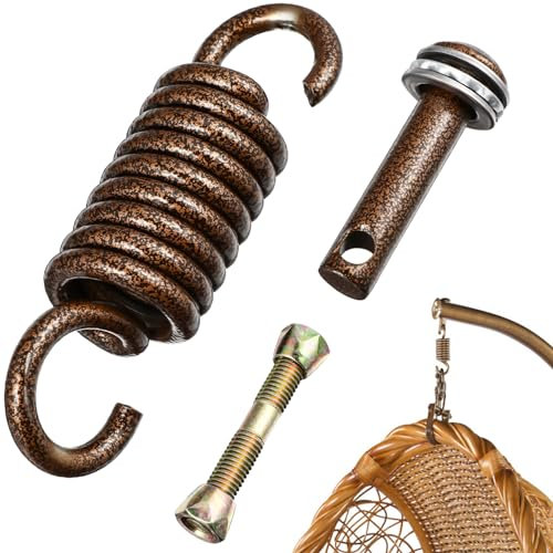 CALLARON Spring Hook Accessories Set for Hanging Chair Replacement Stainless Steel Swing Hooks with Bolt Kit for Hammock Frames and Porch Swings Shock Absorbing Hardware for Outdoor Seating