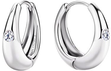Super Luna – Elegante Creolen in Weißgold-Optik | Rhodiniertes 925er Silber mit funkelndem Moissanit | Hypoallergene Damen-Ohrringe von VALLÉE DE LA LUNE