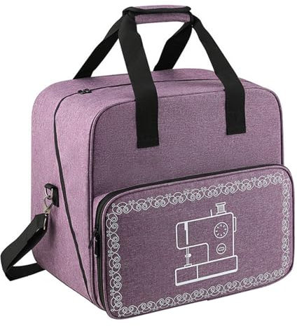 Genérico Nähmaschinen-Organizer, leichte Aufbewahrungstasche für Nähmaschine, Tragetasche kompatibel mit den meisten Standard-Singerr- und Brother-Maschinen, Violett, Consulte la descripción, Siehe