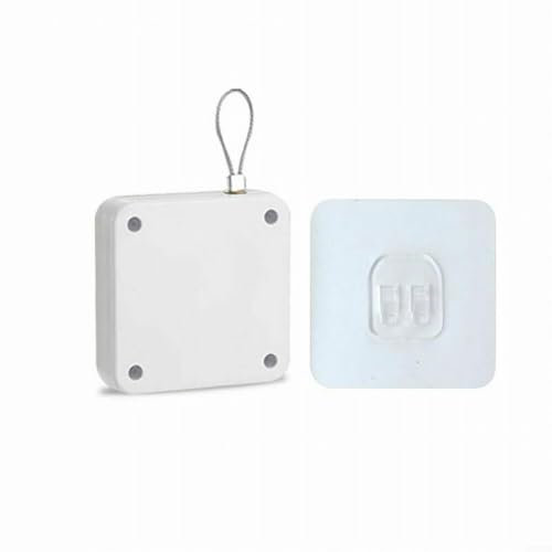 1 2m Automatic Telescopic Door Closer with Punch Stickers Safe and Stable Closing Device (White)