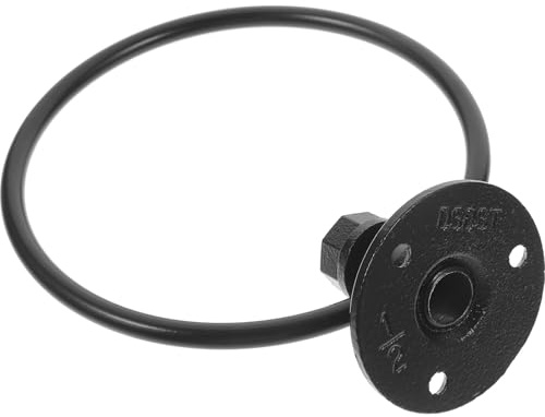 JECOMPRIS Toallero de Pared para Baño, Toallero de Forja Negro de Hierro, Estilo Industrial Vintage, Anillo para Colgar Toallas y Optimizar Espacio