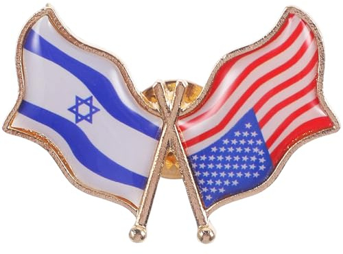Insigne de Drapeau Américano-israélien en Alliage pour Vêtements | Broche Commémorative D’amitié, Usage pour Fêtes Nationales et Anniversaires, Style Discret, Lot Unique